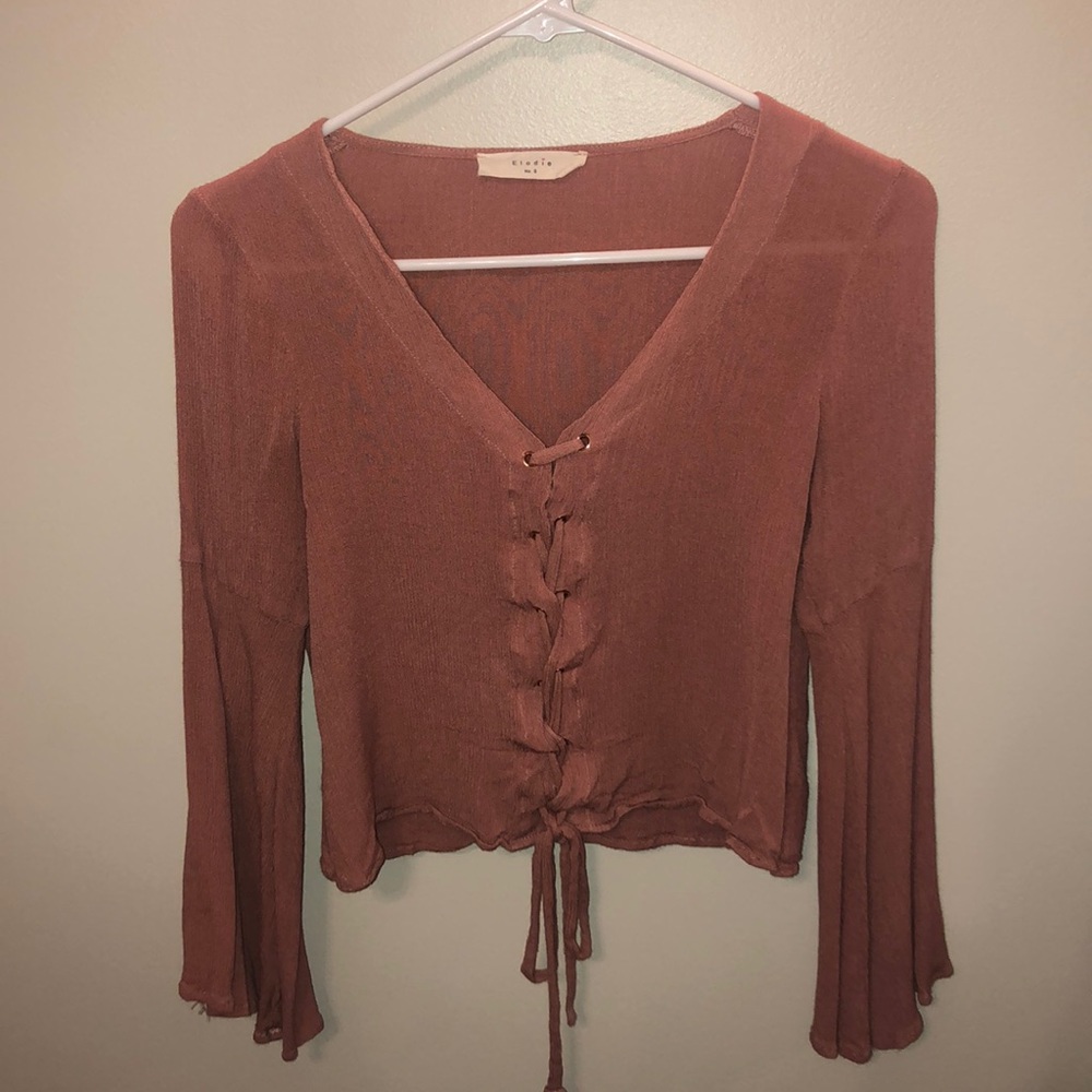 Blush bell bottom blouse